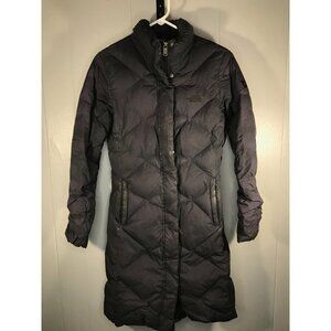 The North Face Down Quilted Coat Womens Small Black 600 Fill Long Puffer Jacket